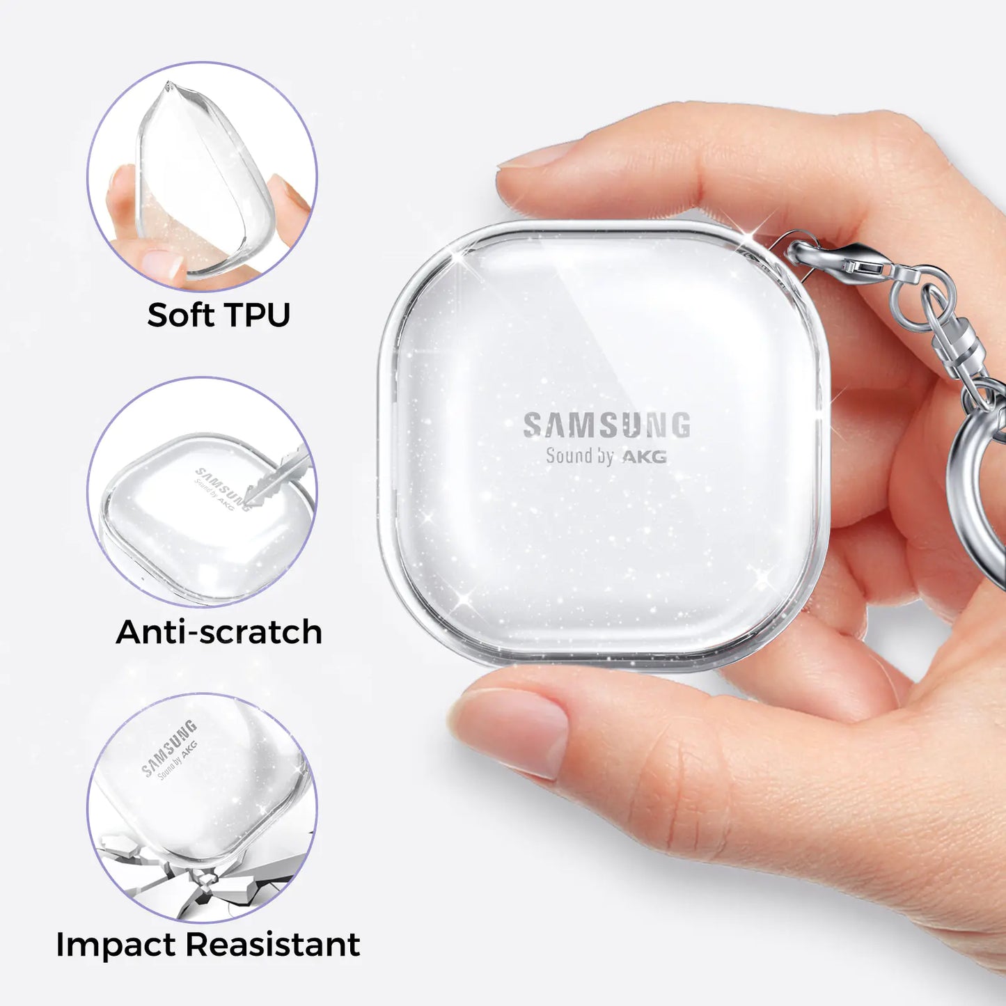 Clear TPU Case for Samsung Galaxy Buds Pro & 2