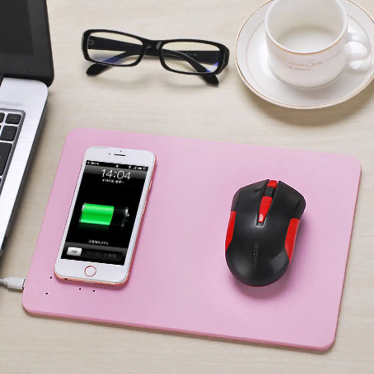 ChargeStream Desk Mat: iPhone Wireless Charger & Mouse Pad