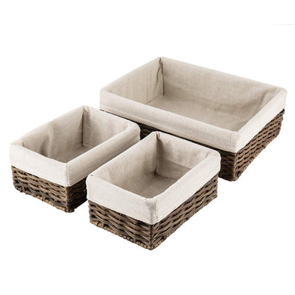 Hosroome Woven Nesting Baskets (Set of 3, Brown)