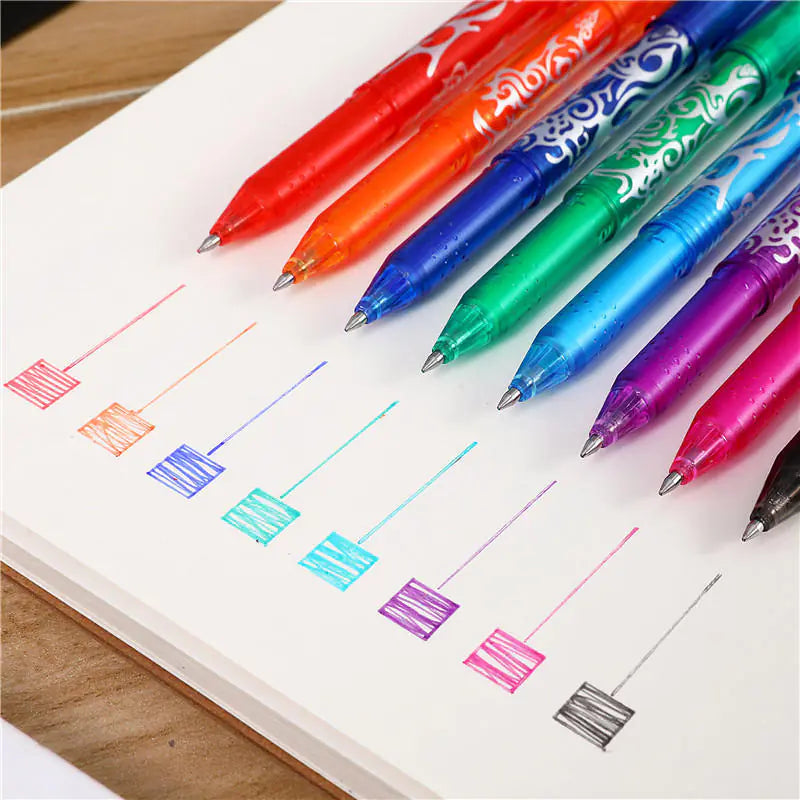 8-Color Erasable Precision Gel Pens - 0.5mm Tips