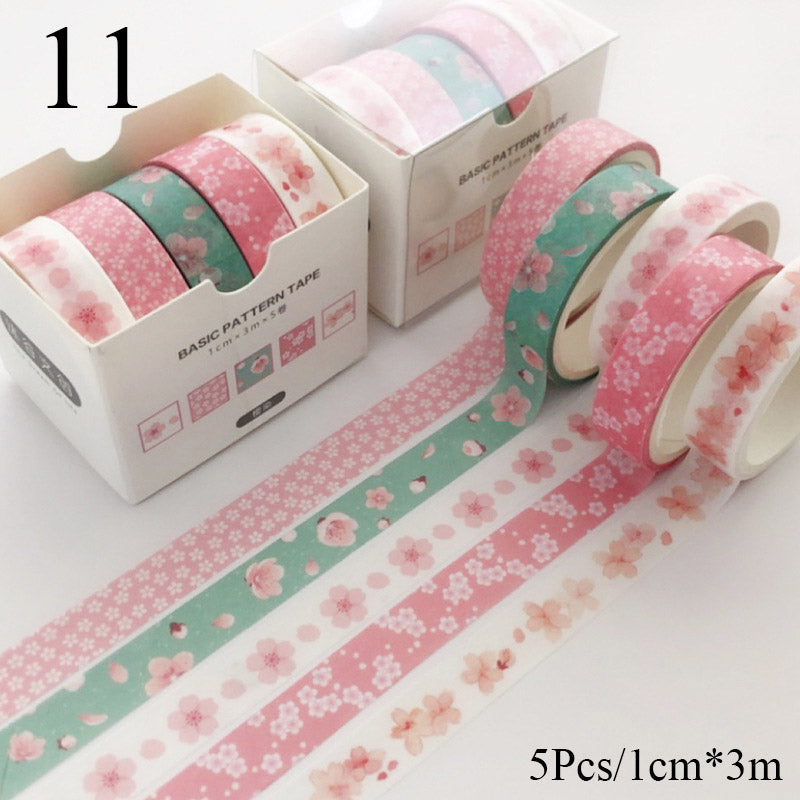 Creative Japanese Washi Tape Collection (5-Pack)