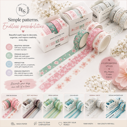 Creative Japanese Washi Tape Collection (5-Pack)