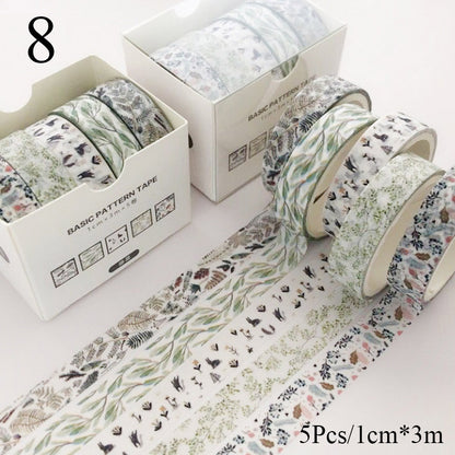 Creative Japanese Washi Tape Collection (5-Pack)