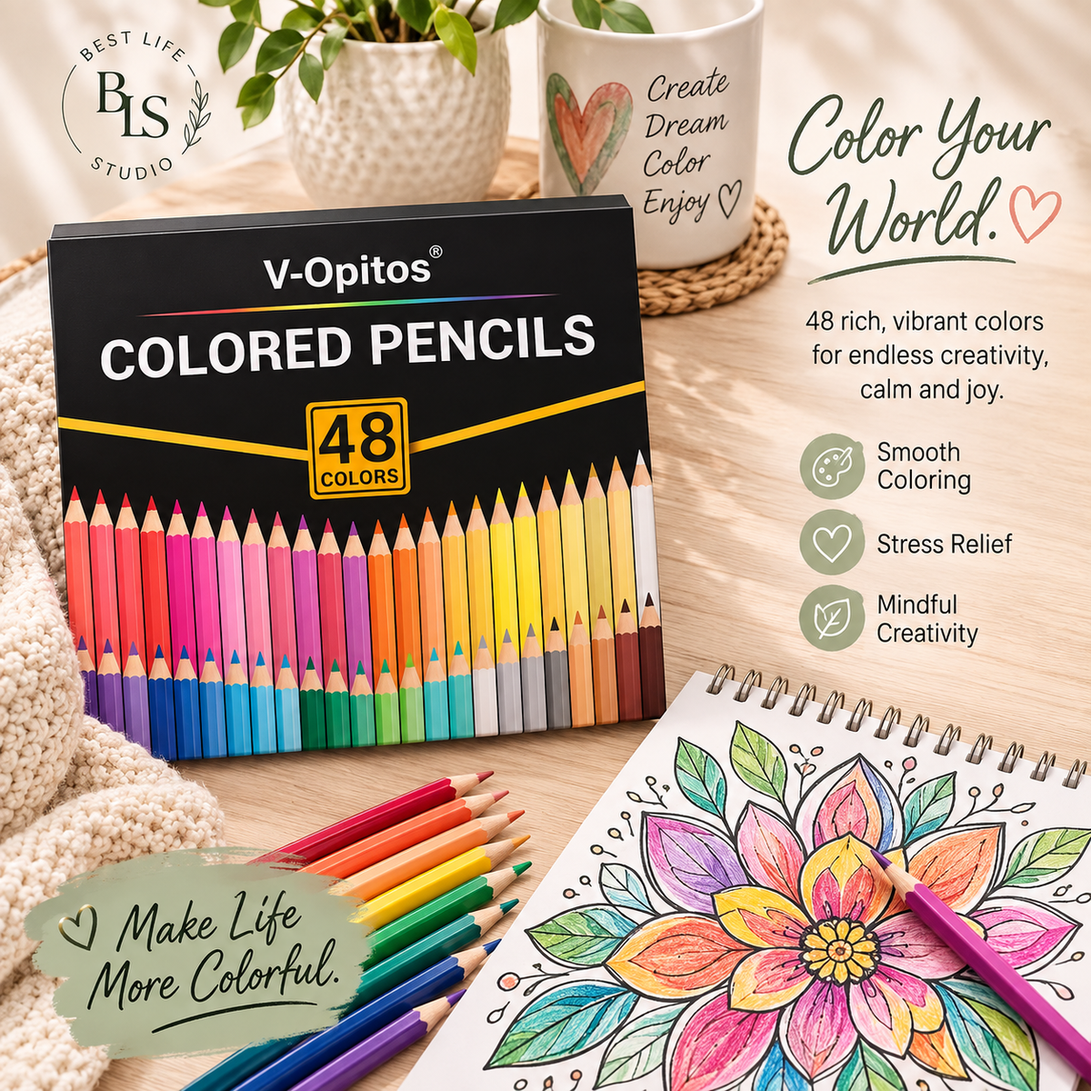 V-Opitos 48-Count Premium Colored Pencils