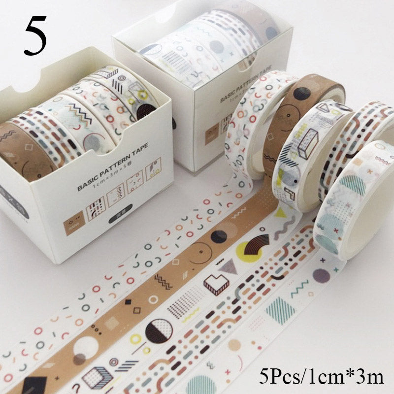 Creative Japanese Washi Tape Collection (5-Pack)