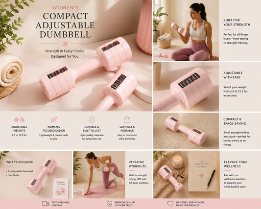 Women's Compact Adjustable Dumbbell