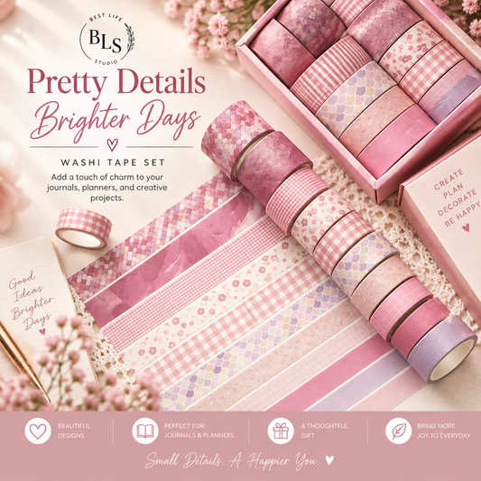 12-Set Vintage Washi Tape for Crafting