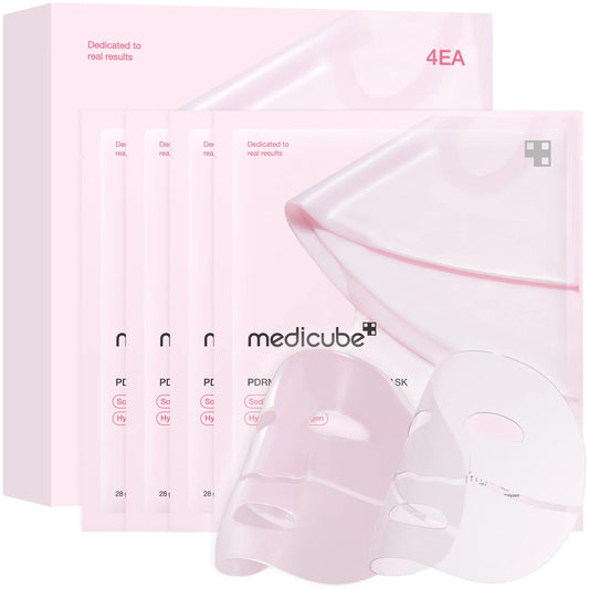 Medicube Salmon DNA PDRN pink collagen jelly gel mask | overnight face mask for glass glow skin- elasticity hydrating firming and moisturizing | korean skincare 28g 4ea