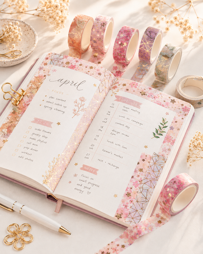 Floral Elegance Washi Tape - 6pk