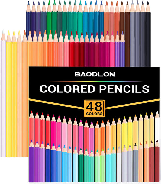 BAODLON Pre-Sharpened 48-Piece Colored Pencils